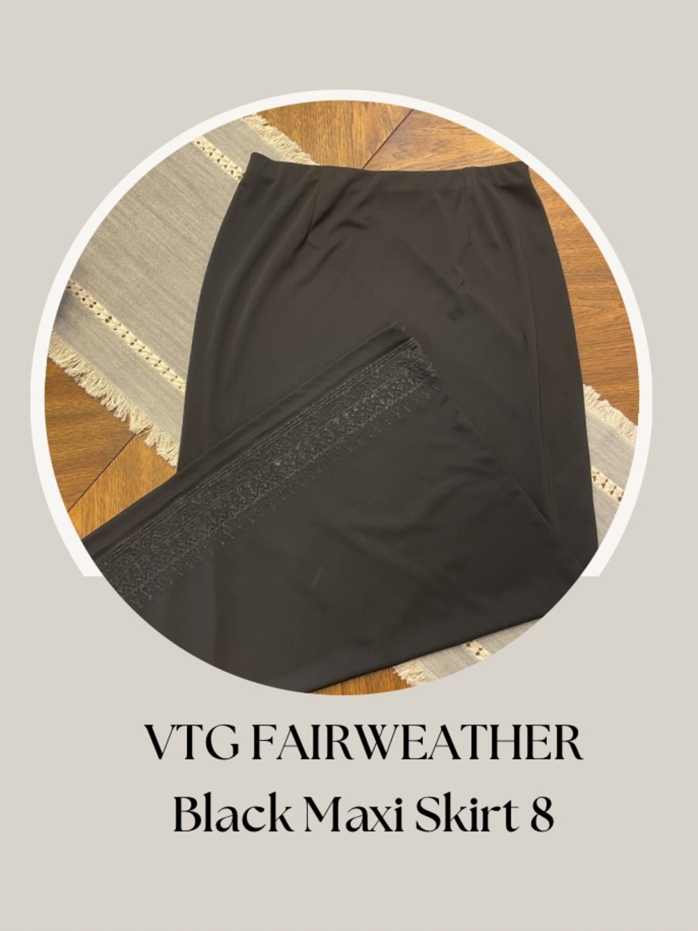 VTG FAIRWEATHER Black Maxi Skirt 8